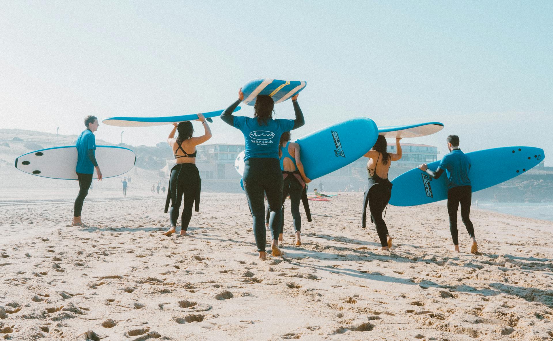 Group of people with boards